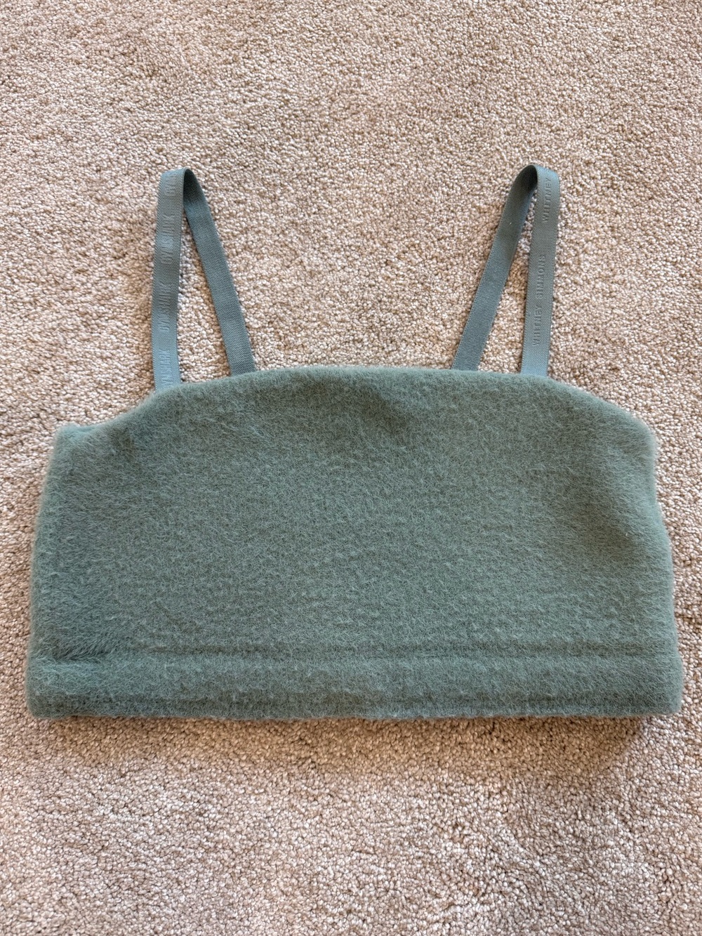 Gymshark x Whitney Simmons Fuzzy Longline Sports Bra Sage Green Medium